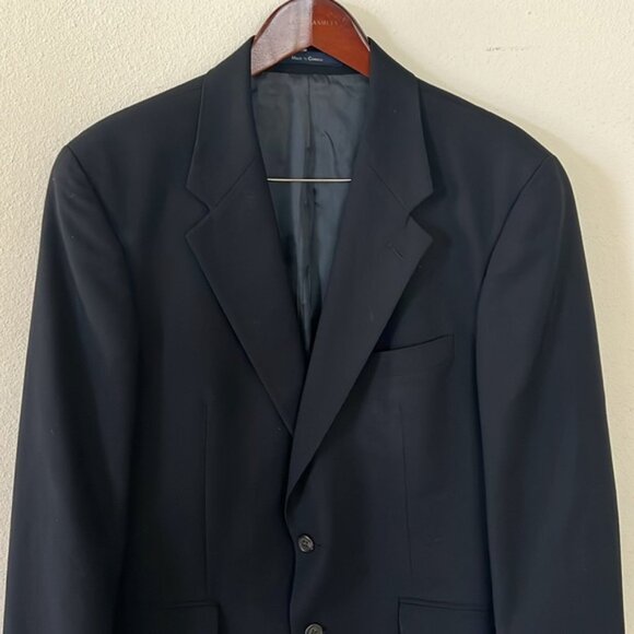 Chaps Ralph Lauren Wool Sport Coat Blazer Blue Men's 42R Formal Business - Picture 3 of 15